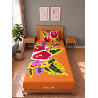 Hand Painted Rayon Bedsheet Set Single Size